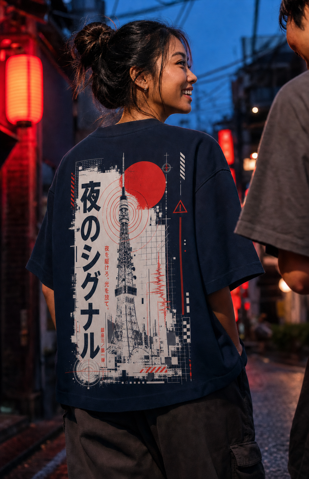 夜のシグナル ヘビーウェイト ボックスTシャツ